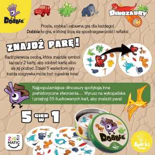 Dobble Dinozaury- gra na spostrzegawczość i refleks