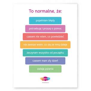 Emocjolandia. Plakat. Afirmacje: to normalne, że...