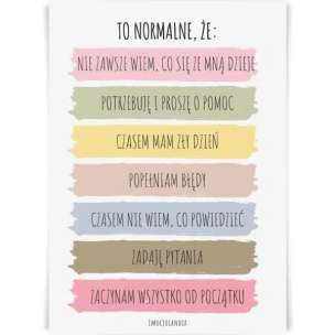 Emocjolandia. Plakat. Afirmacje: to normalne, że...