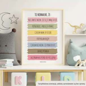 Emocjolandia. Plakat. Afirmacje: to normalne, że...