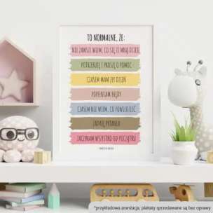 Emocjolandia. Plakat. Afirmacje: to normalne, że...