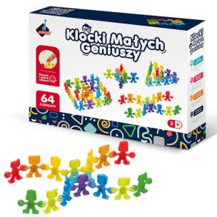 Klocki Małych Geniuszy Liczmany - zestaw klocków konstrukcyjnych (64 elementy)