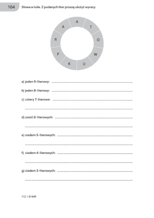 Uwaga. Ćwiczenia na materiale werbalnym