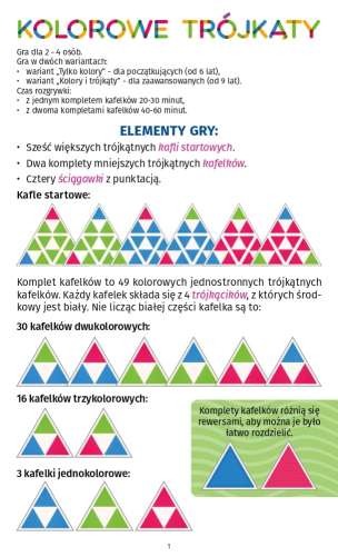 Kolorowe trójkąty - gra ćwicząca spostrzegawczość