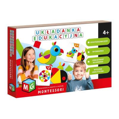 Układanka edukacyjna Montessori. Papuga