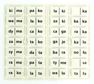 Sylaby w dominie - gra edukacyjna