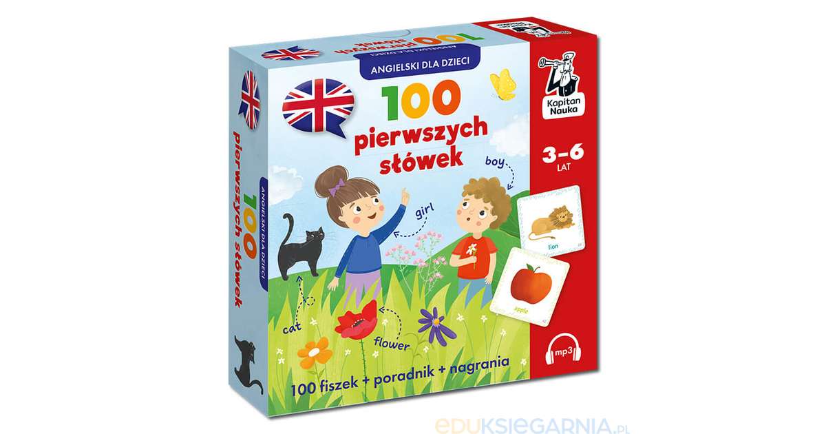 Angielski Dla Dzieci Kapitan Nauka - Kapitan Nauka. Angielski dla dzieci. 100 pierwszych słówek (100 fiszek