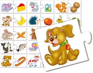Zwierzaki i ich przysmaki - puzzle edukacyjne