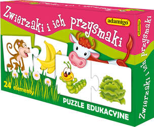Zwierzaki i ich przysmaki - puzzle edukacyjne