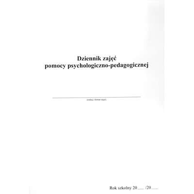 Dziennik zajęć pomocy psychologiczno-pedagogicznej
