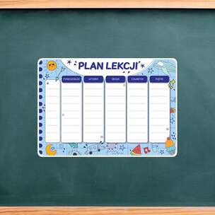 Plan lekcji magnetyczny - wzór Niebieski zeszyt