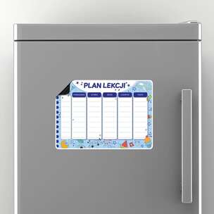 Plan lekcji magnetyczny - wzór Niebieski zeszyt