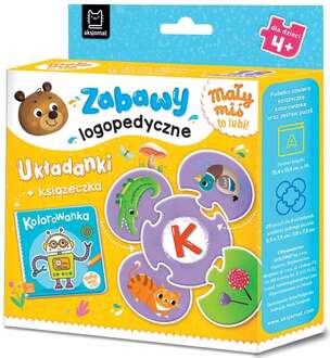 Mały miś to lubi! Zabawy logopedyczne. Układanki + książeczka