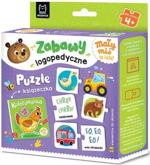 Mały miś to lubi! Zabawy logopedyczne. Puzzle + książeczka