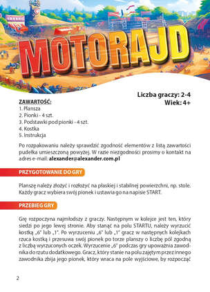 Motorajd – rodzinna gra planszowa