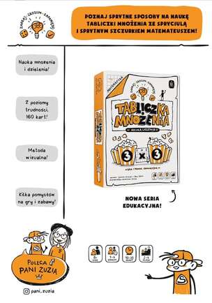 Tabliczka mnożenia. Nauka liczenia- edukacyjna gra karciana