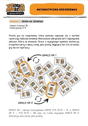 Tabliczka mnożenia. Nauka liczenia- edukacyjna gra karciana