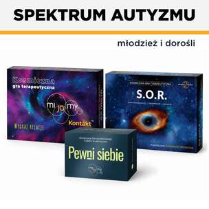 EduPakiet Mijamy się. Terapia spektrum autyzmu młodzieży i dorosłych (Kontakt + SOR + Pewni Siebie) - ZESTAW 3 gier terapeutycznych