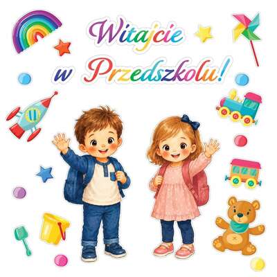 Dekoracja przedszkolna. Witajcie w przedszkolu XXL (22 elementy)