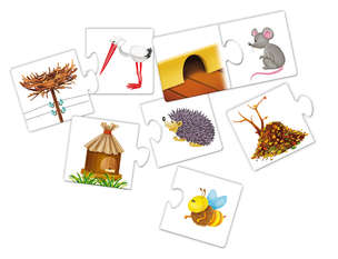 Domki i kryjówki - puzzle edukacyjne