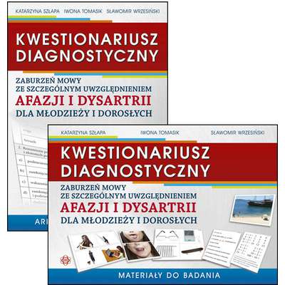KWESTIONARIUSZ DIAGNOSTYCZNY zaburzeń mowy ze szczególnym uwzględnieniem afazji i dysartrii dla młodzieży i dorosłych (Materiały do badania + Arkusz diagnostyczny) (z płytą CD)