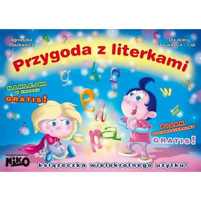 Przygoda z literkami (pisak suchościeralny + naklejki GRATIS)