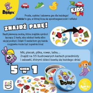 Dobble KIDS. Gra, która rozkręci każdą imprezę! (wydanie polskie) - Dobble w wersji dla najmłodszych!