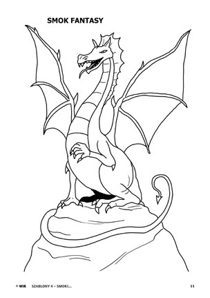 Szablony Zestaw 4 Smoki Smoczki Smoczyska W