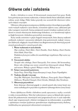 Kartka z kalendarza. Zestaw tematycznych kart pracy