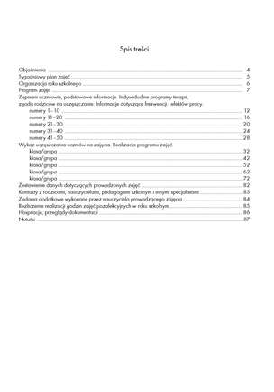Dziennik zajęć terapeutycznych i wyrównawczych