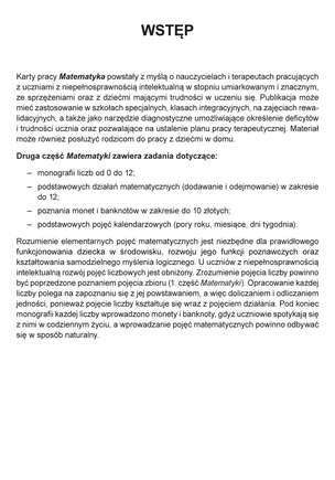 Matematyka. Karty pracy dla uczniów z niepełnosprawnością intelektualną. Część 2