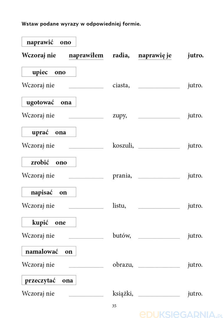 Ćwiczenia dla osób z afazją. Formy gramatyczne. Zeszyt 1 i 2