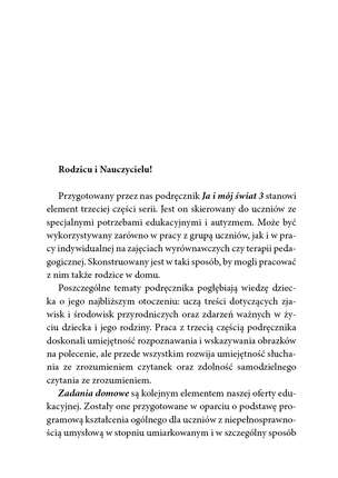 Ja i mój świat 3. Lekcje dla uczniów z autyzmem i specjalnymi potrzebami edukacyjnymi. Etap zdania ZADANIA DOMOWE