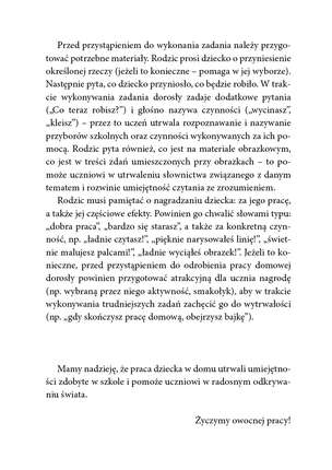 Ja i mój świat 3. Lekcje dla uczniów z autyzmem i specjalnymi potrzebami edukacyjnymi. Etap zdania ZADANIA DOMOWE