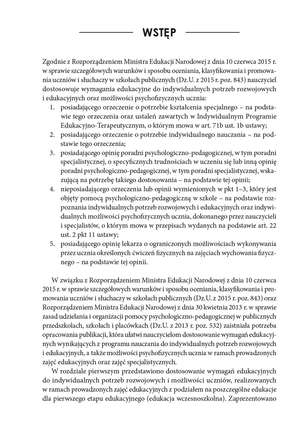 Dostosowanie wymagań edukacyjnych do indywidualnych potrzeb rozwojowych i możliwości psychofizycznych uczniów, realizowanych w ramach prowadzonych zajęć edukacyjnych z podziałem na poszczególne edukacje oraz na zajęciach specjalistycznych - I etap