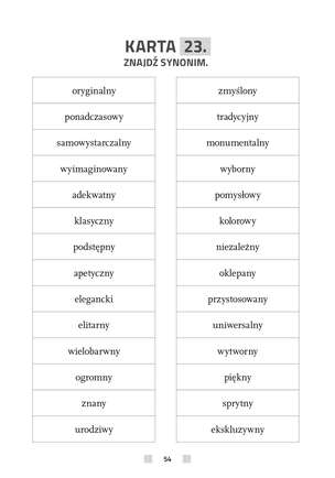 Ćwiczenia słownikowe - związki frazeologiczne, synonimy i antonimy