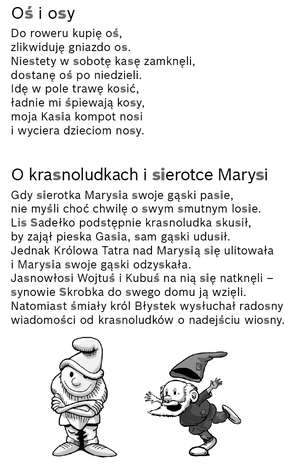 Wierszyki zróżnicowane na opozycje głosek: dentalizowanych dźwięcznych - bezdźwięcznych w-f - ch, k-g - t-d, r - l