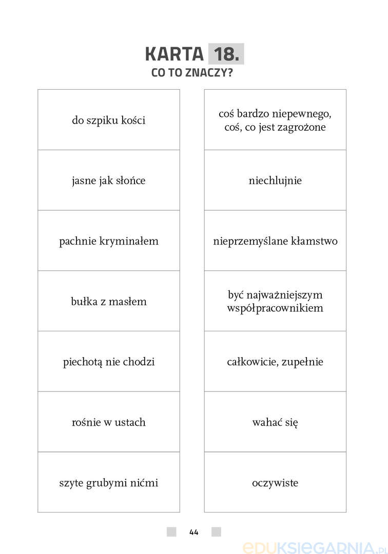 Ćwiczenia słownikowe - związki frazeologiczne, synonimy i antonimy