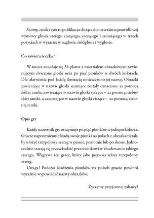 Szumy, ciszki i syki - Gra logopedyczna utrwalająca wymowę głosek szeregu ciszącego, syczącego i szumiącego