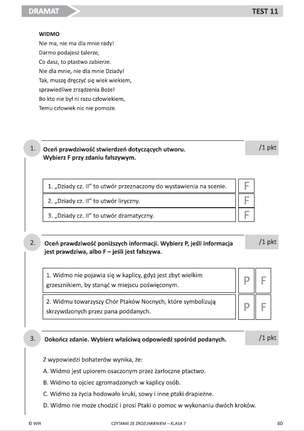 Czytanie ze zrozumieniem. Wybór testów dla klasy 7