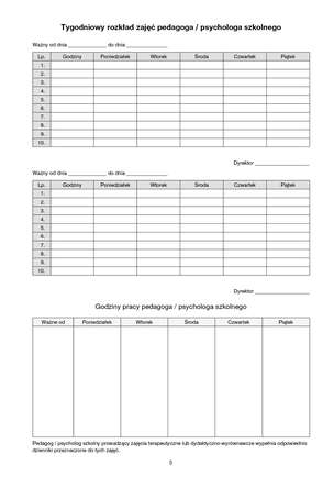 Dziennik pracy pedagoga/psychologa szkolnego