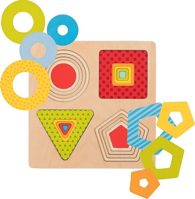 Goki puzzle warstwowe układanka 4 kształty geometryczne