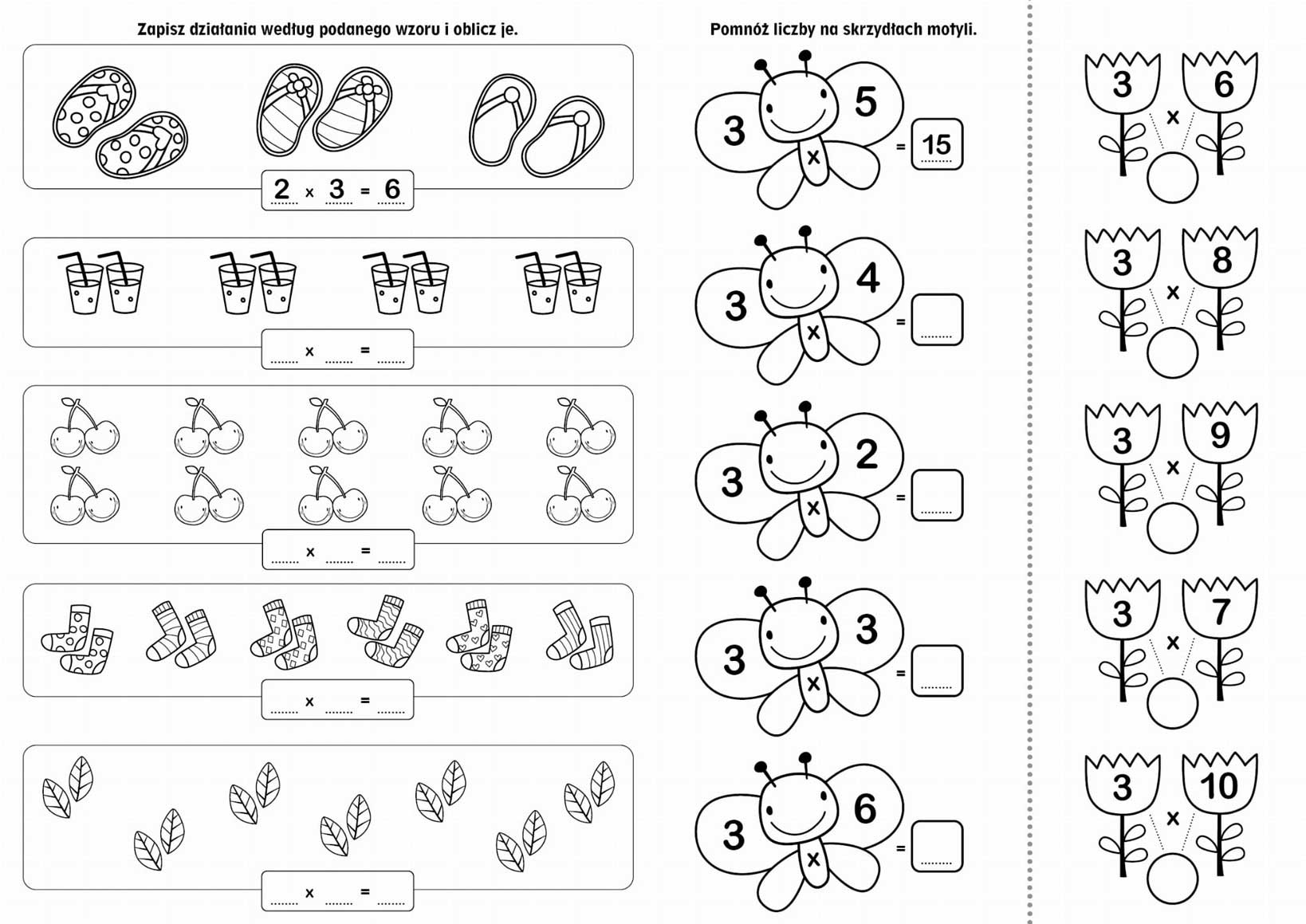 Tabliczka mnożenia. Działania, ćwiczenia